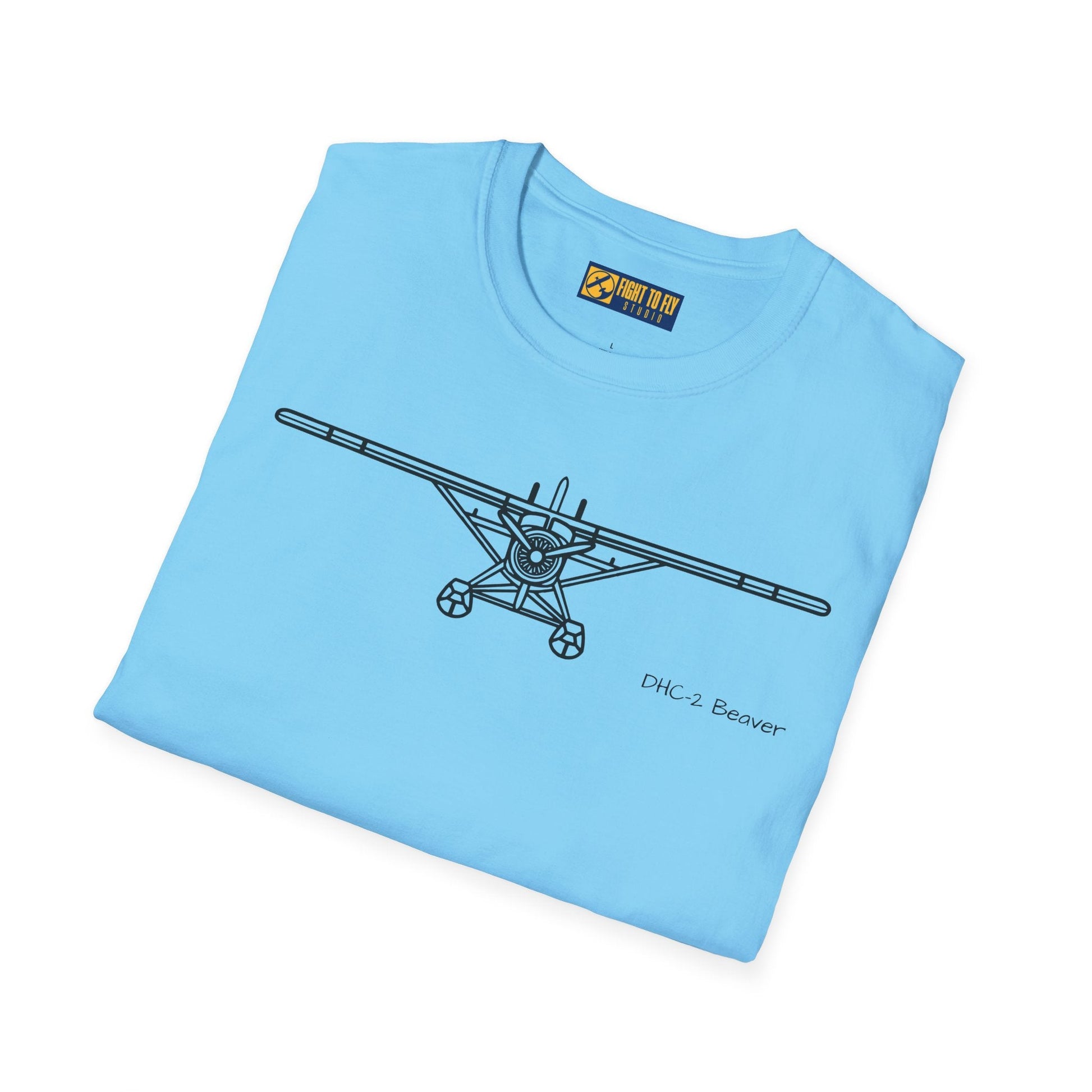 DHC-2 Beaver on Floats Front View T-Shirt – Bush Plane Floatplane Tee - Pilot gifts - WWII warbird t-shirt