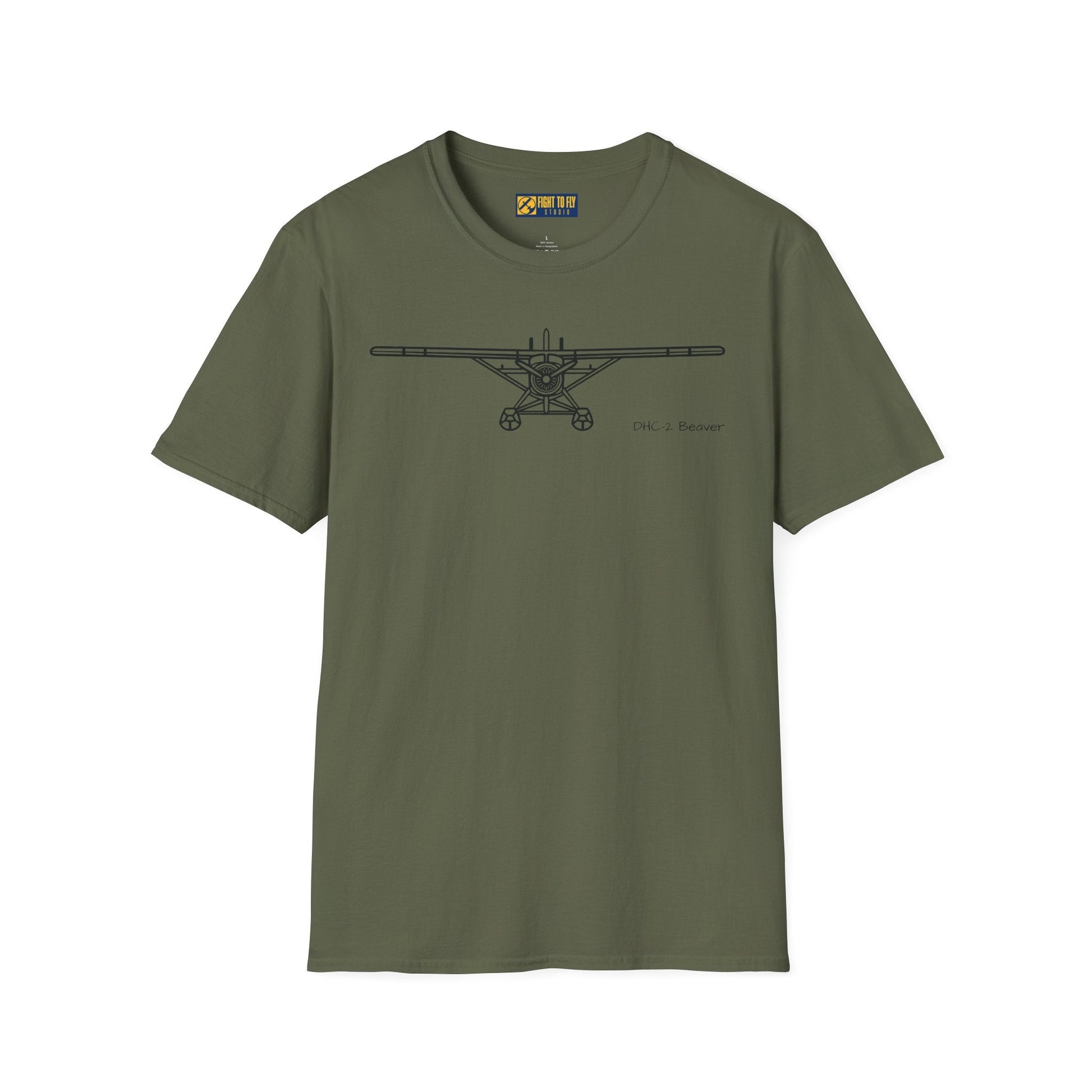 DHC-2 Beaver on Floats Front View T-Shirt – Bush Plane Floatplane Tee - Pilot gifts - WWII warbird t-shirt