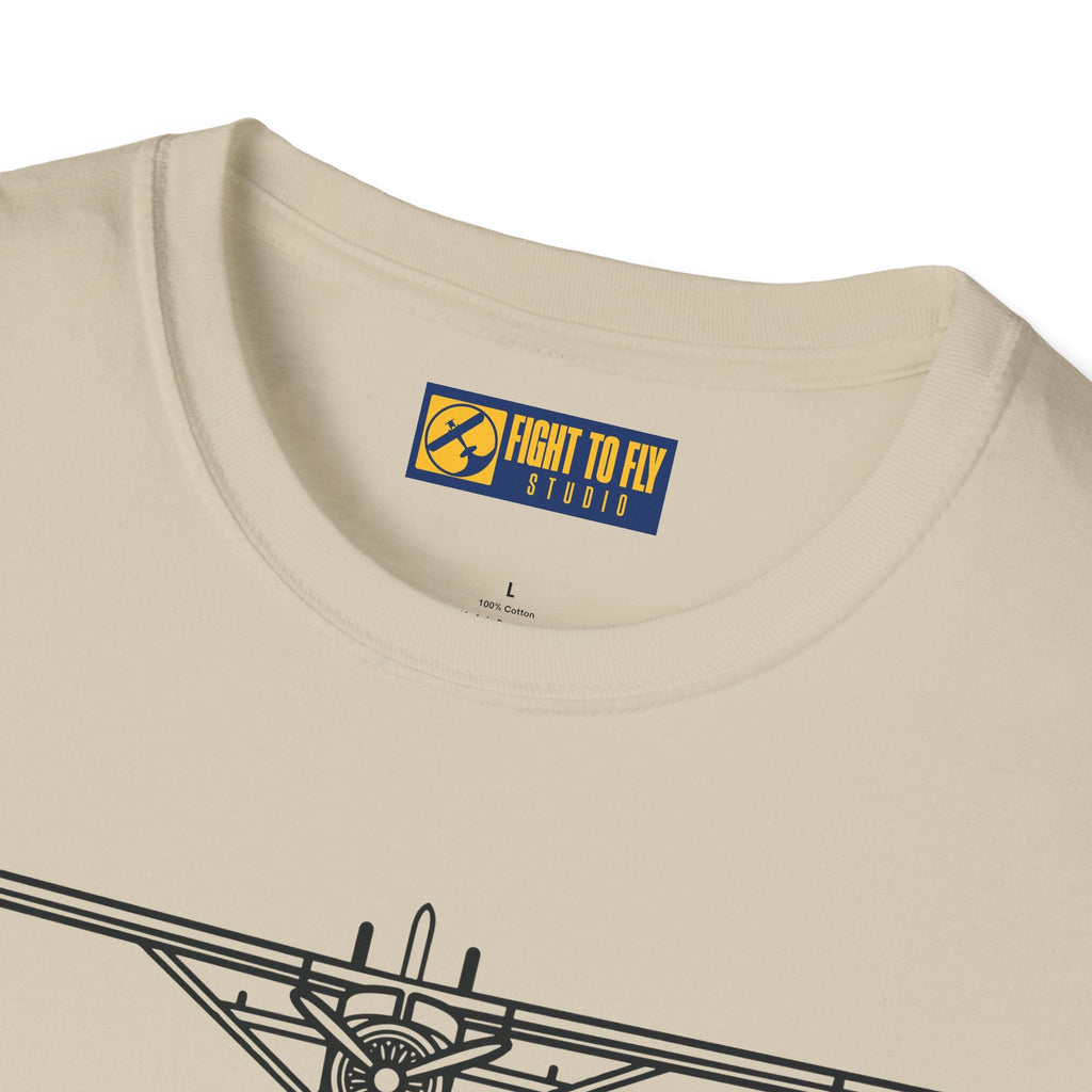 DHC-2 Beaver on Floats Front View T-Shirt – Bush Plane Floatplane Tee - Pilot gifts - WWII warbird t-shirt