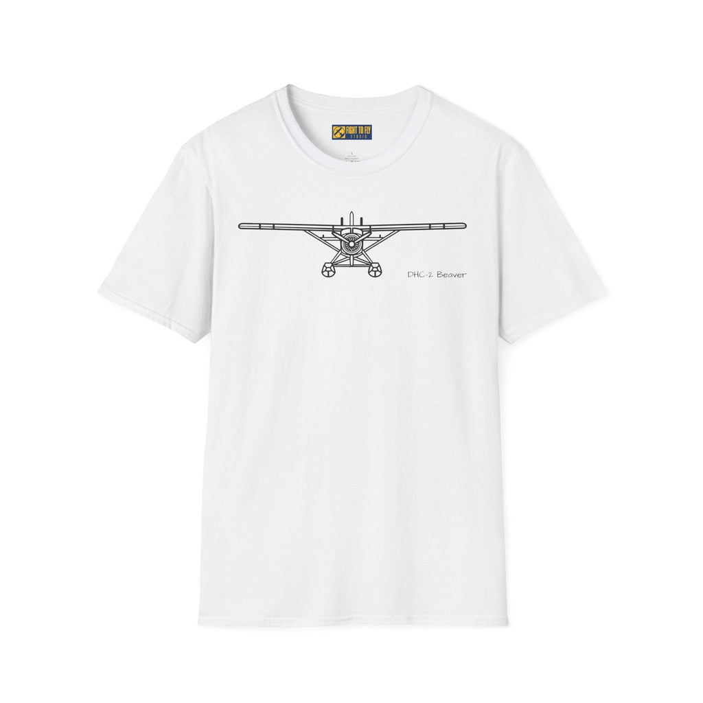 DHC-2 Beaver on Floats Front View T-Shirt – Bush Plane Floatplane Tee - Pilot gifts - WWII warbird t-shirt