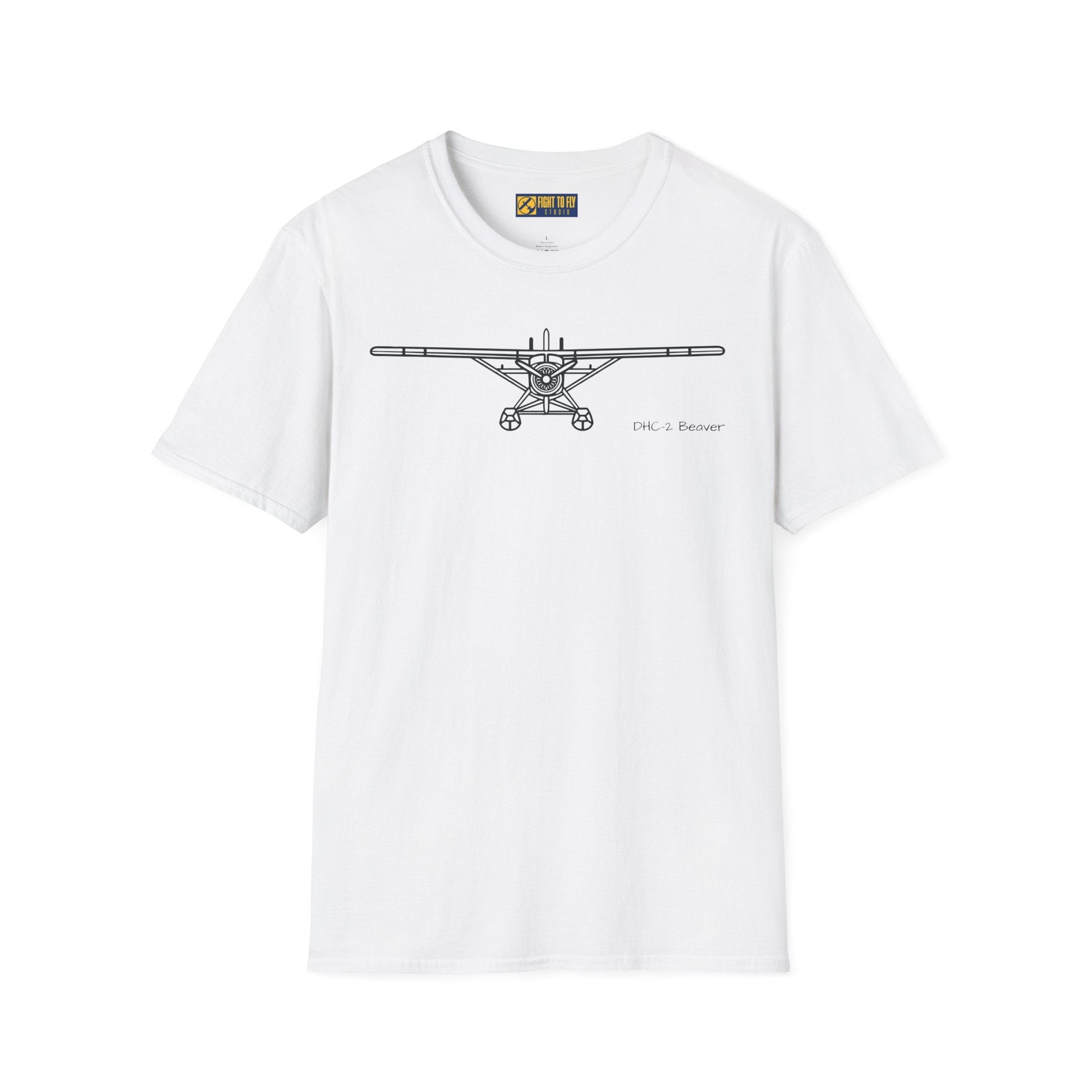 DHC-2 Beaver on Floats Front View T-Shirt – Bush Plane Floatplane Tee - Pilot gifts - WWII warbird t-shirt