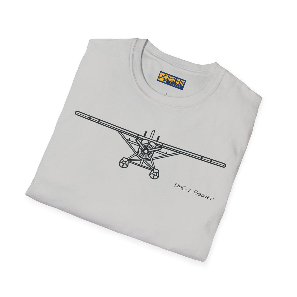 DHC-2 Beaver on Floats Front View T-Shirt – Bush Plane Floatplane Tee - Pilot gifts - WWII warbird t-shirt