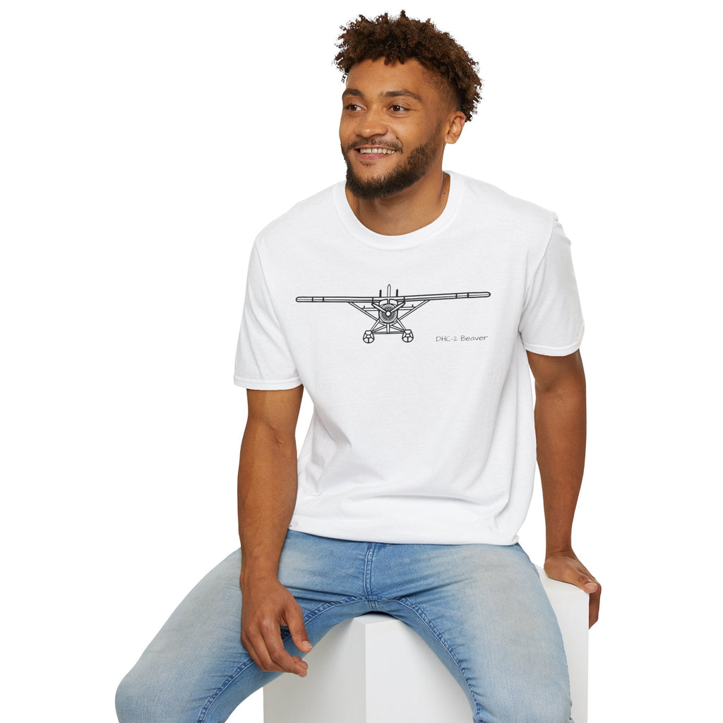 DHC-2 Beaver on Floats Front View T-Shirt – Bush Plane Floatplane Tee - Pilot gifts - WWII warbird t-shirt