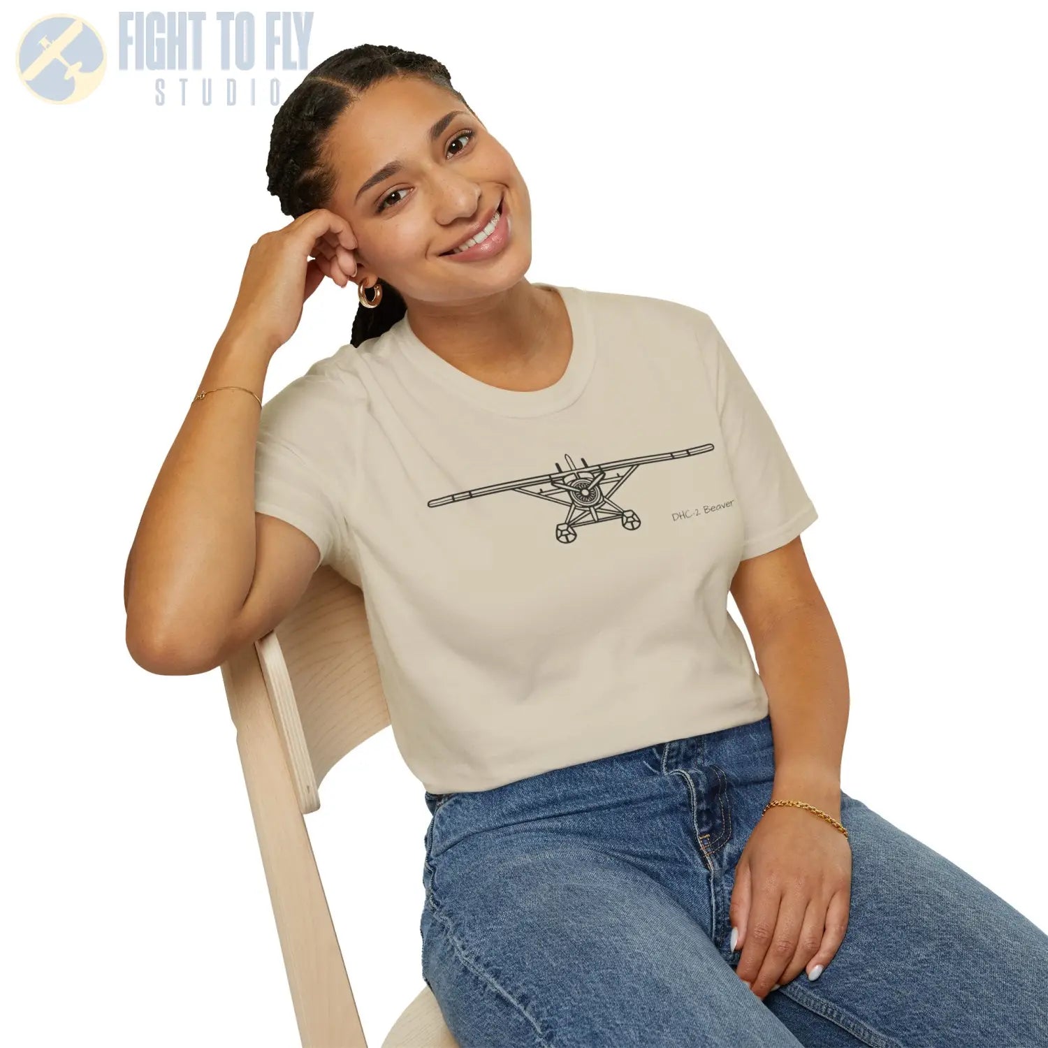 DHC-2 Beaver on Floats Front View T-Shirt - Pilot gifts - WWII warbird t-shirt