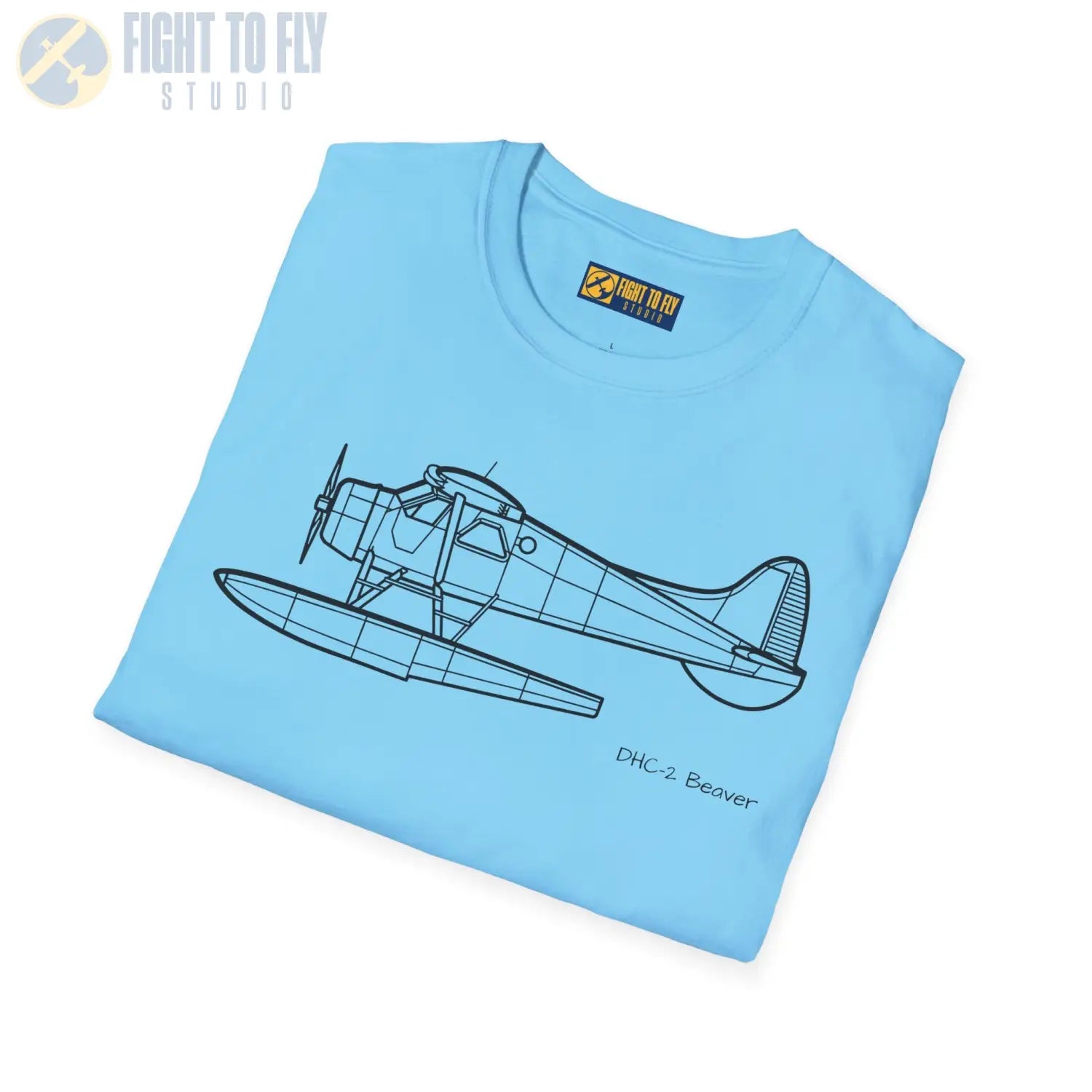 DHC-2 Beaver on Floats Side View T-Shirt - Pilot gifts - WWII warbird t-shirt