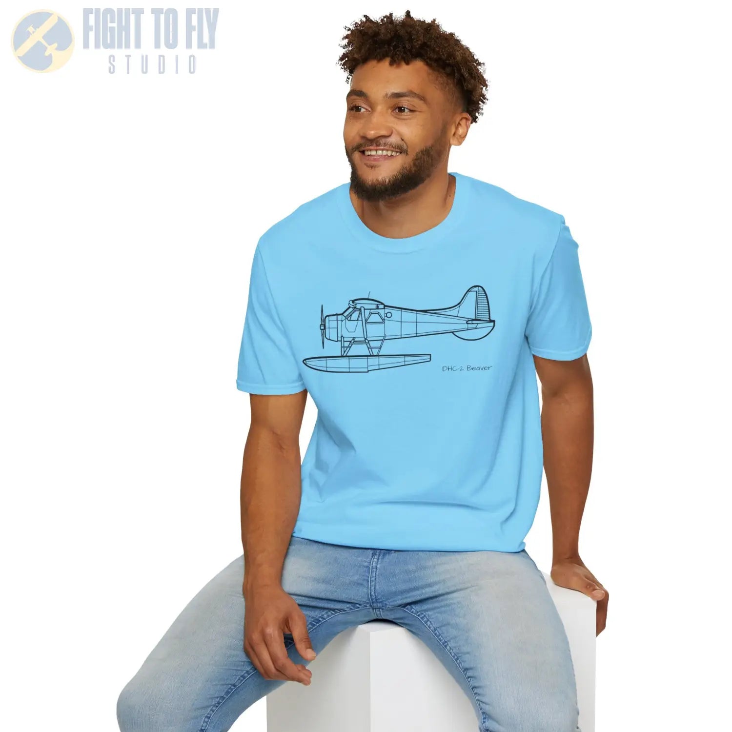 DHC-2 Beaver on Floats Side View T-Shirt - Pilot gifts - WWII warbird t-shirt