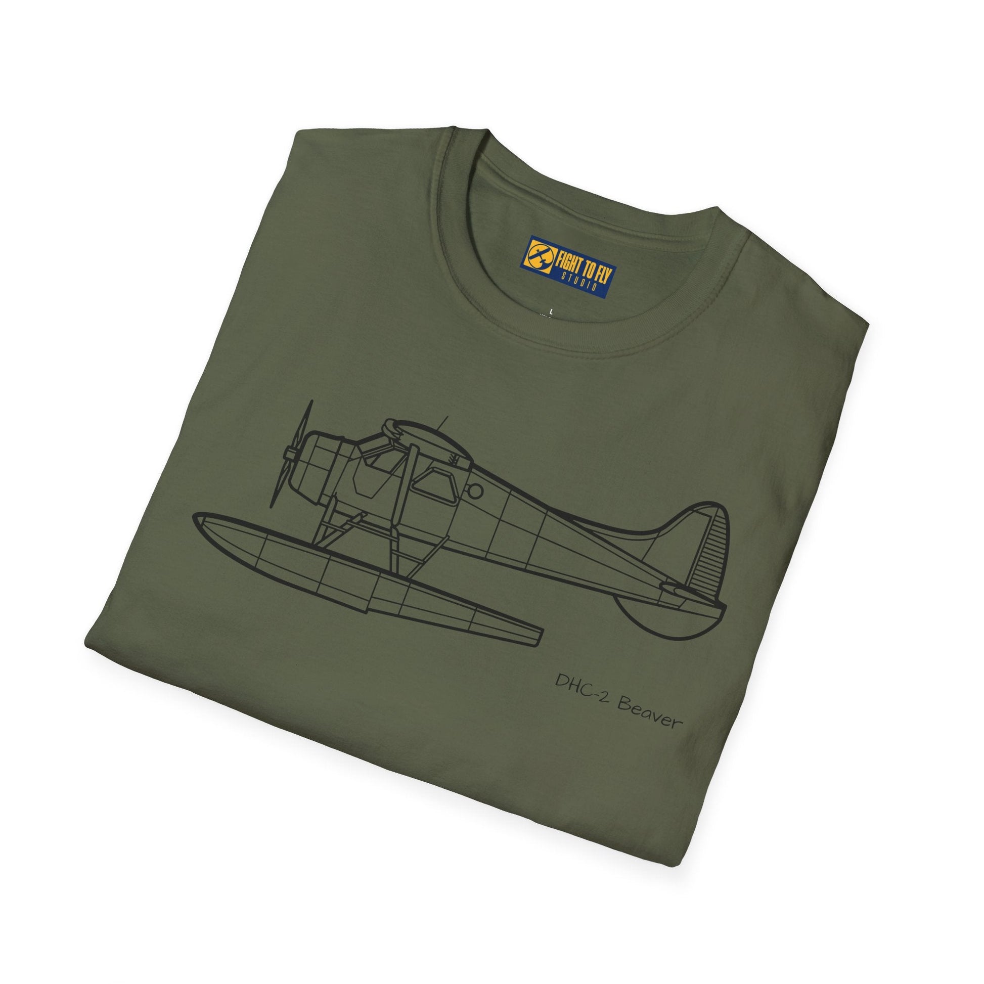 DHC-2 Beaver on Floats Side View T-Shirt – Floatplane Bush Aircraft Tee - Pilot gifts - WWII warbird t-shirt