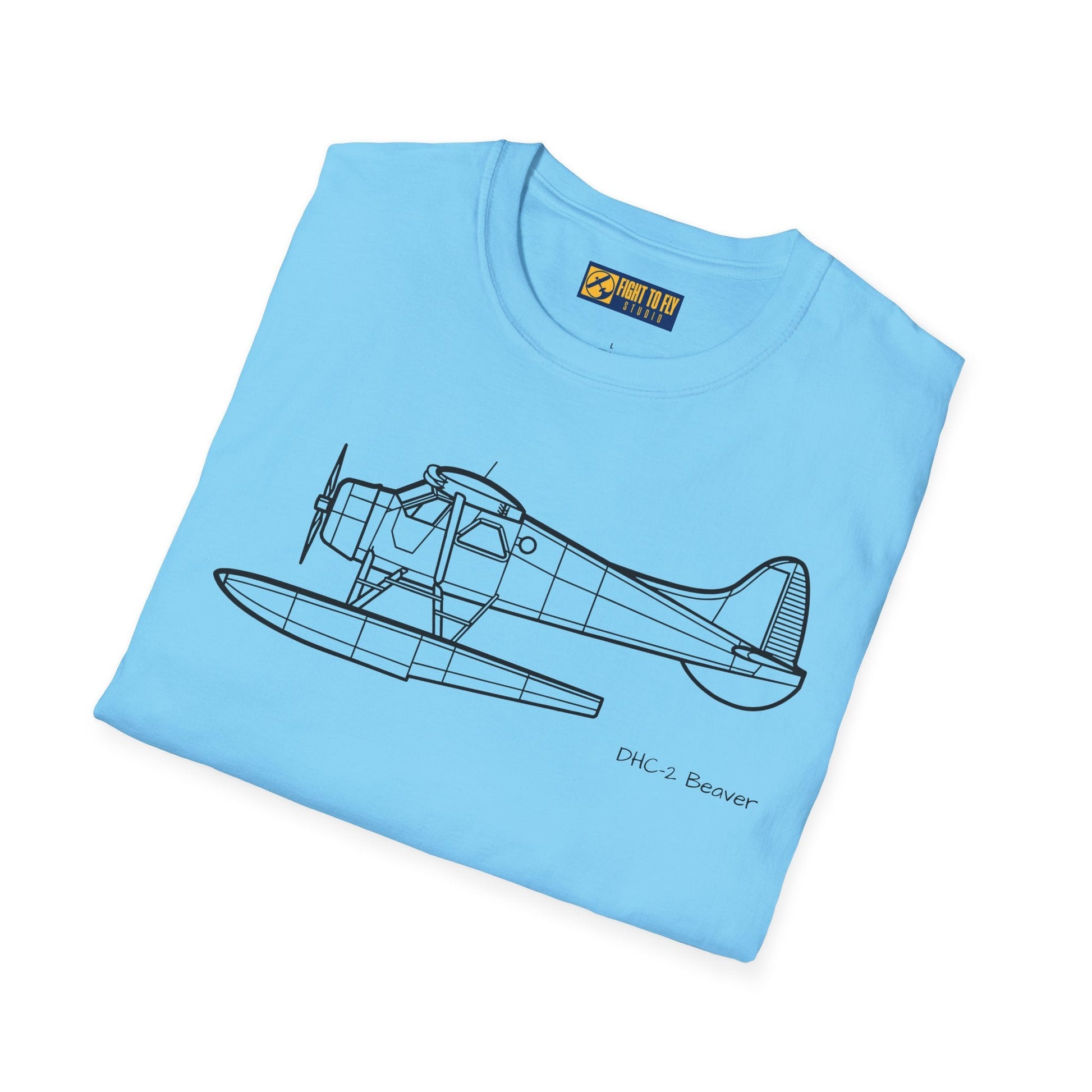 DHC-2 Beaver on Floats Side View T-Shirt – Floatplane Bush Aircraft Tee - Pilot gifts - WWII warbird t-shirt