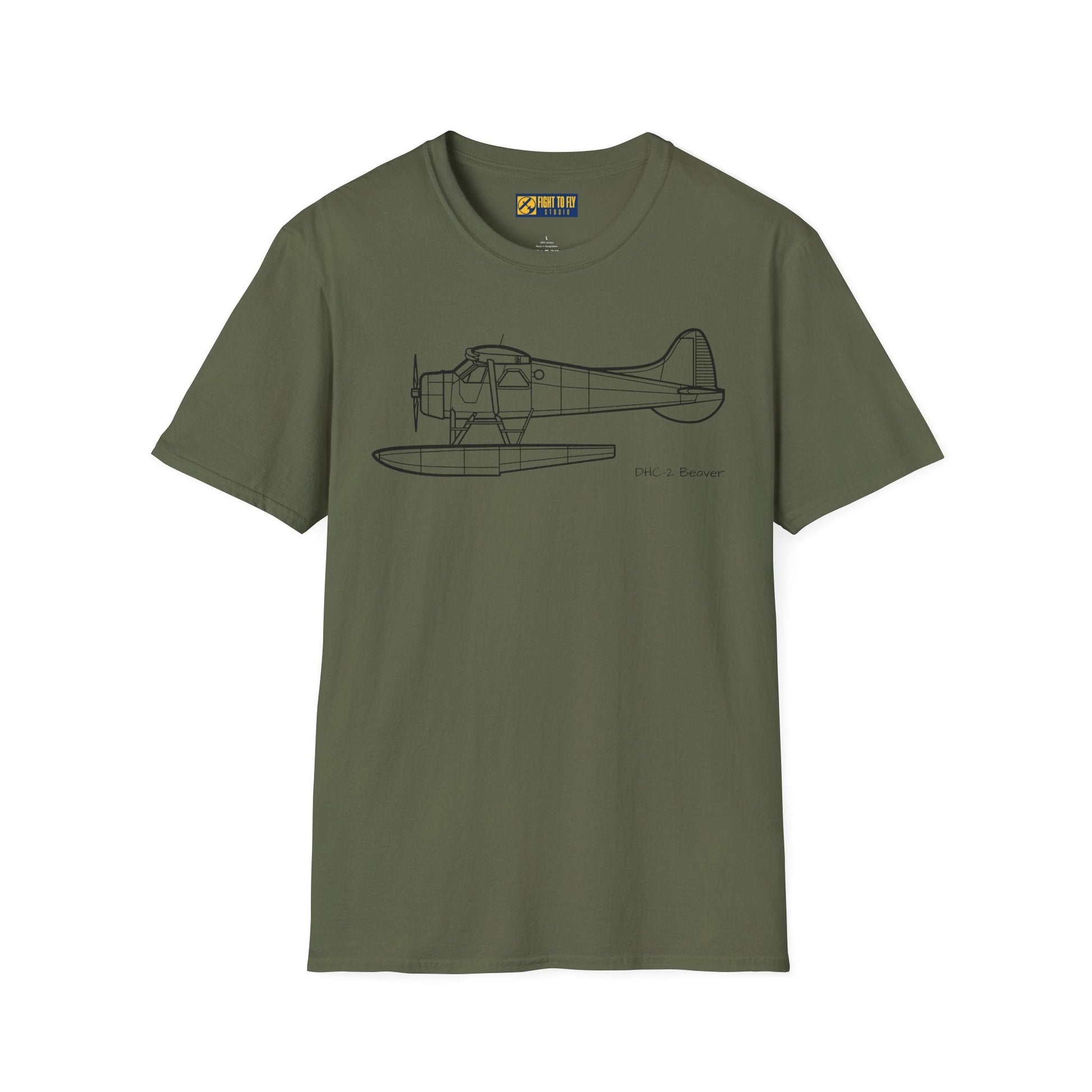 DHC-2 Beaver on Floats Side View T-Shirt – Floatplane Bush Aircraft Tee - Pilot gifts - WWII warbird t-shirt