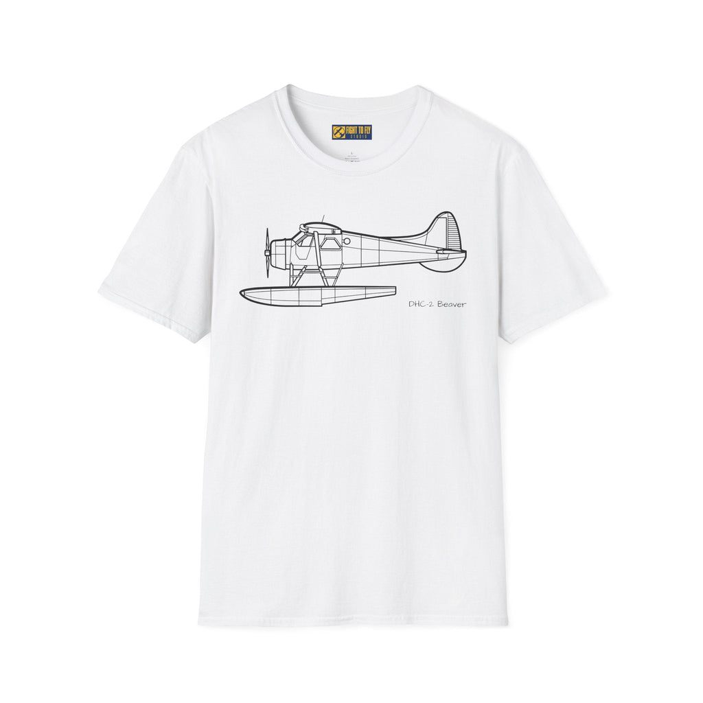 DHC-2 Beaver on Floats Side View T-Shirt – Floatplane Bush Aircraft Tee - Pilot gifts - WWII warbird t-shirt