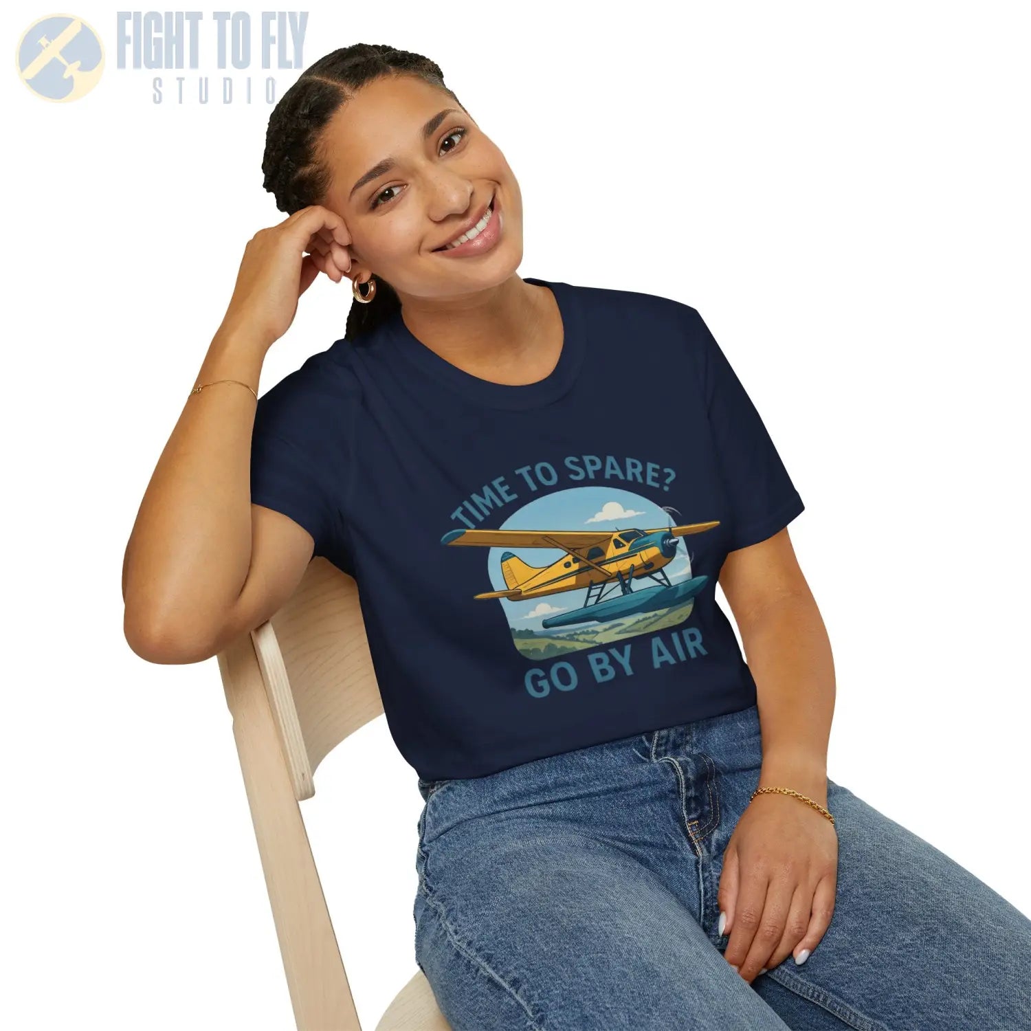 Time to Spare? Go by Air - Beaver - T-Shirt - Pilot gifts - WWII warbird t-shirt