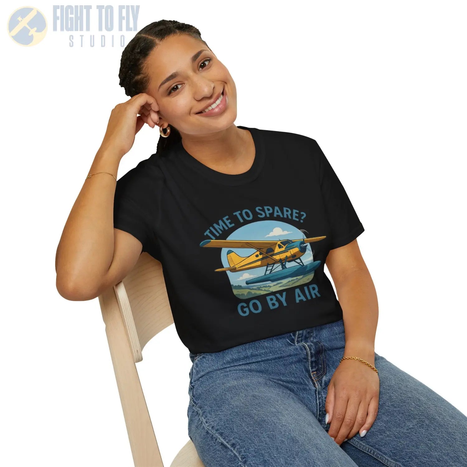 Time to Spare? Go by Air - Beaver - T-Shirt - Pilot gifts - WWII warbird t-shirt