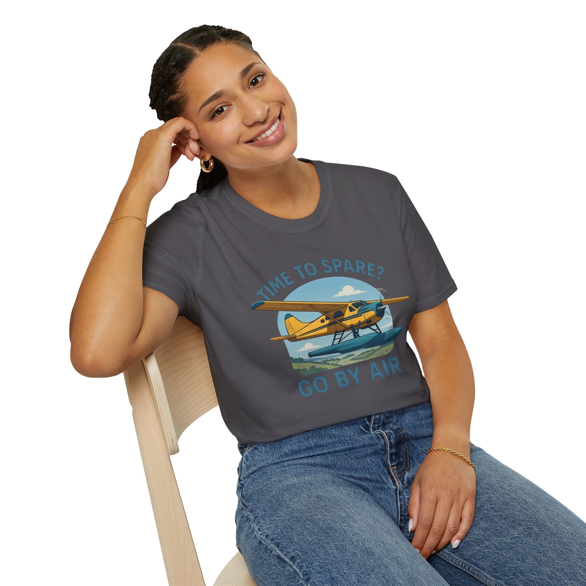 DHC-2 Beaver Premium T-Shirt – “Time to Spare? Go by Air” Floatplane Bush Tee - Pilot gifts - WWII warbird t-shirt