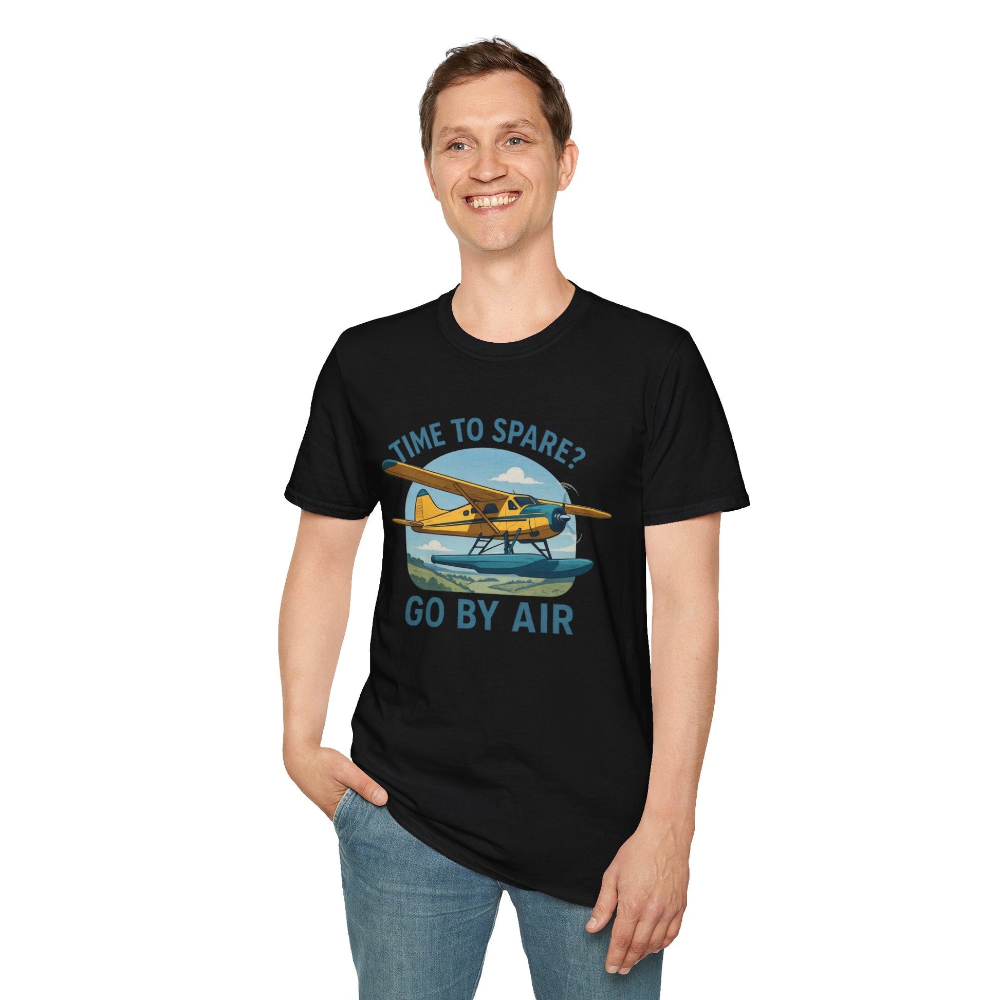 DHC-2 Beaver Premium T-Shirt – “Time to Spare? Go by Air” Floatplane Bush Tee - Pilot gifts - WWII warbird t-shirt