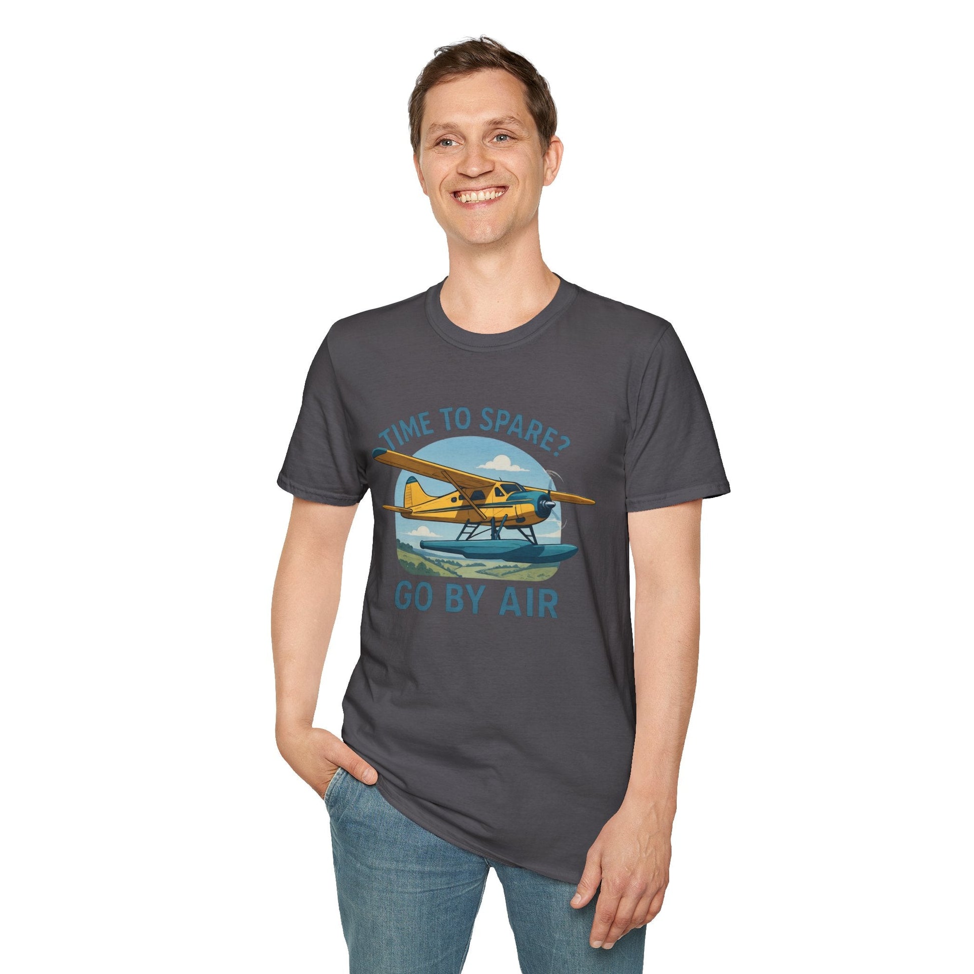 DHC-2 Beaver Premium T-Shirt – “Time to Spare? Go by Air” Floatplane Bush Tee - Pilot gifts - WWII warbird t-shirt