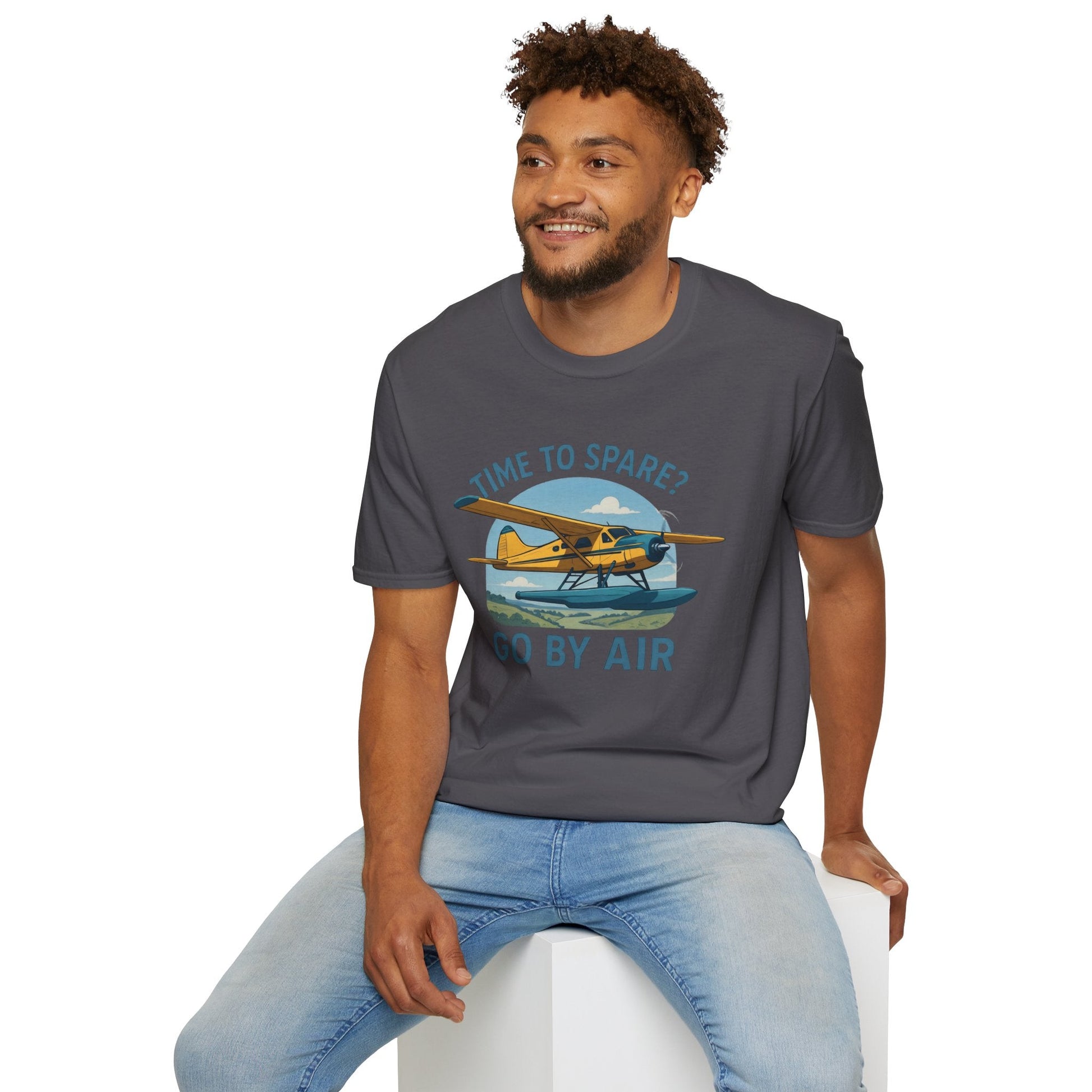 DHC-2 Beaver Premium T-Shirt – “Time to Spare? Go by Air” Floatplane Bush Tee - Pilot gifts - WWII warbird t-shirt