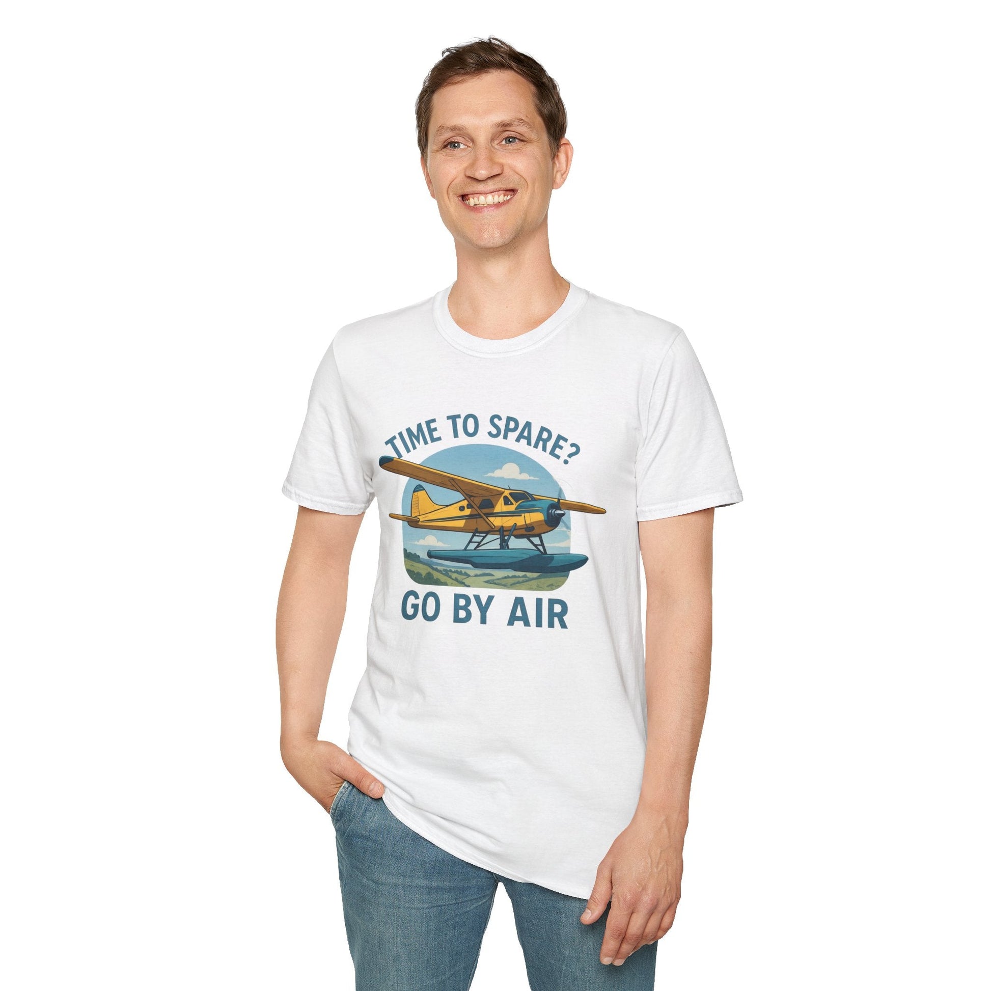 DHC-2 Beaver Premium T-Shirt – “Time to Spare? Go by Air” Floatplane Bush Tee - Pilot gifts - WWII warbird t-shirt