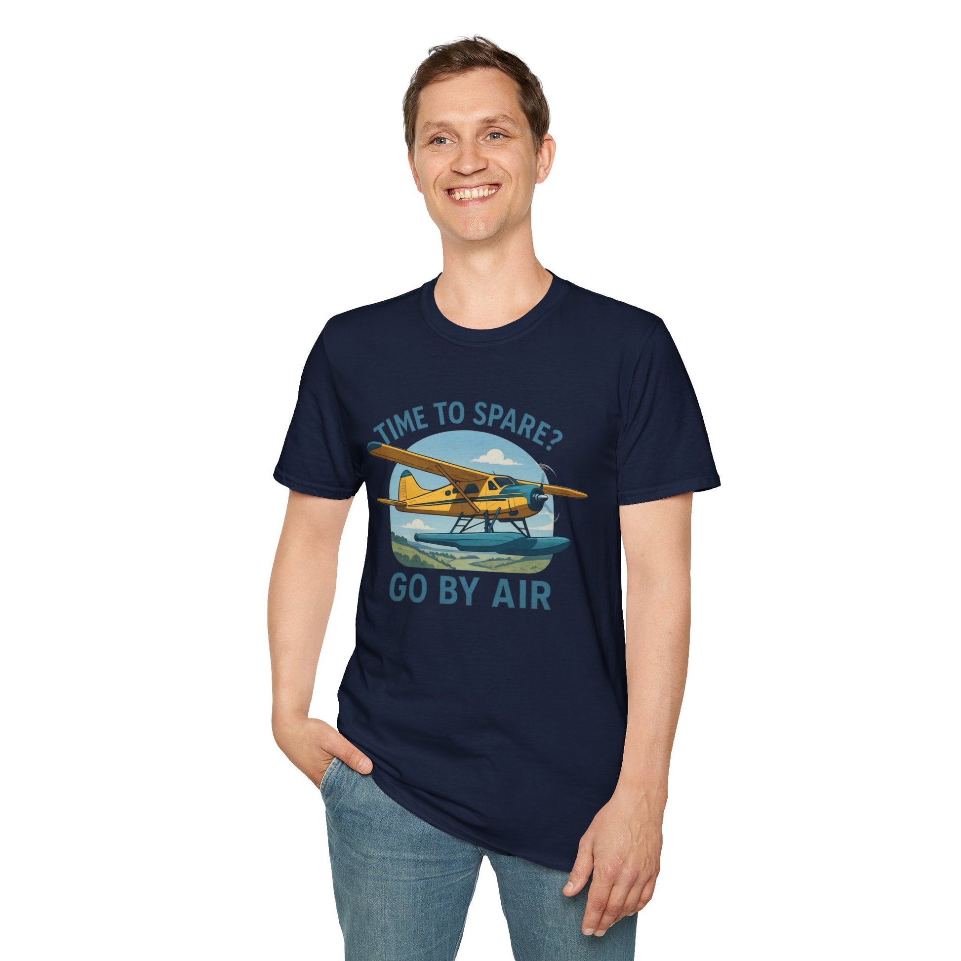 DHC-2 Beaver Premium T-Shirt – “Time to Spare? Go by Air” Floatplane Bush Tee - Pilot gifts - WWII warbird t-shirt