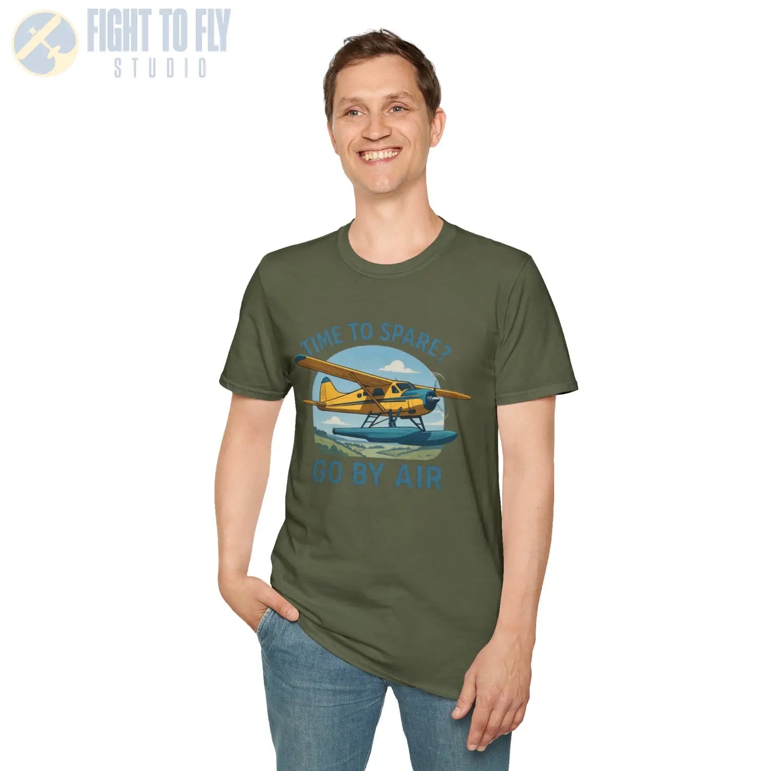 Time to Spare? Go by Air - Beaver - T-Shirt - Pilot gifts - WWII warbird t-shirt