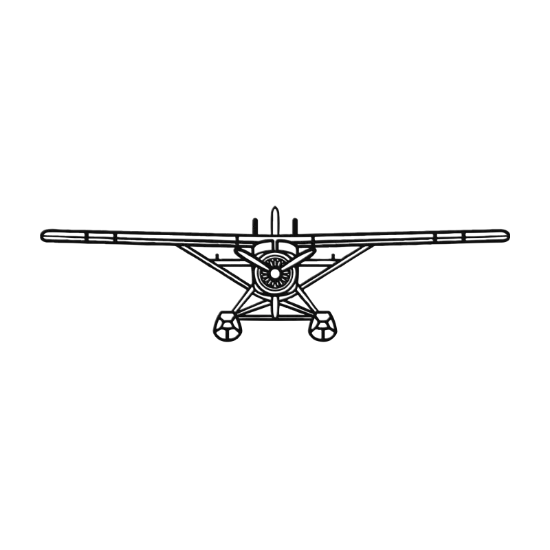 DHC-2 Floats Front Die Cut Metal Wall Art - Sign - Pilot gifts - WWII warbird t-shirt