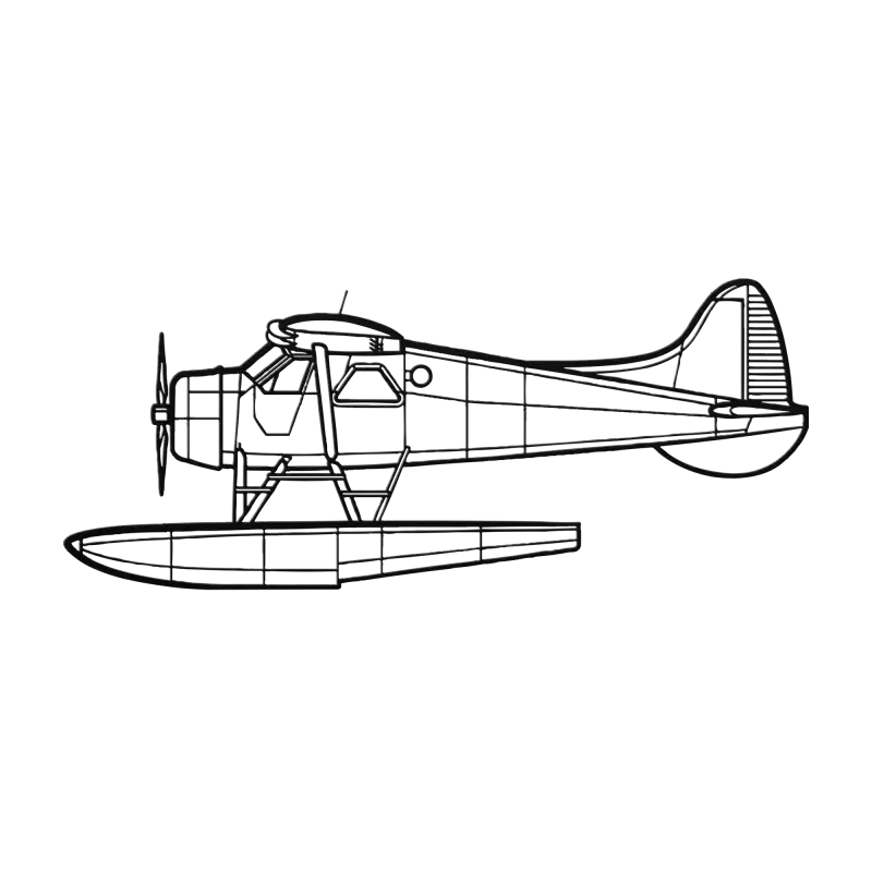 DHC-2 Floats Side Die Cut Metal Wall Art - Sign - Pilot gifts - WWII warbird t-shirt