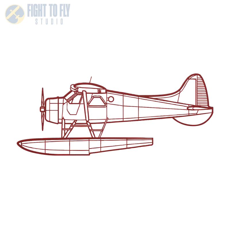 DHC-2 Floats Side Die Cut Metal Wall Art - Sign - Pilot gifts - WWII warbird t-shirt