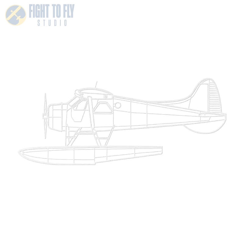 DHC-2 Floats Side Die Cut Metal Wall Art - Sign - Pilot gifts - WWII warbird t-shirt