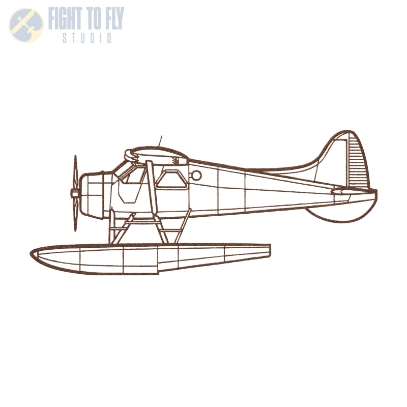 DHC-2 Floats Side Die Cut Metal Wall Art - Sign - Pilot gifts - WWII warbird t-shirt