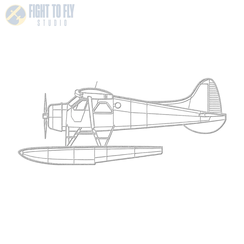 DHC-2 Floats Side Die Cut Metal Wall Art - Sign - Pilot gifts - WWII warbird t-shirt