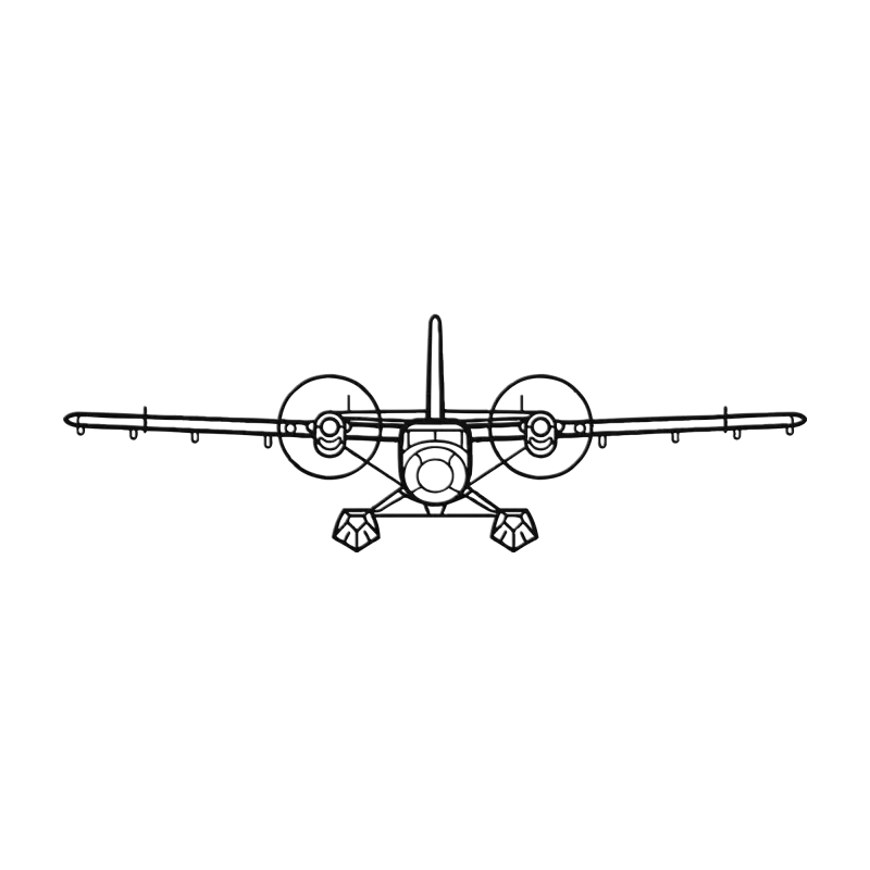 DHC-6 Die Cut Metal Wall Art - Sign - Pilot gifts - WWII warbird t-shirt