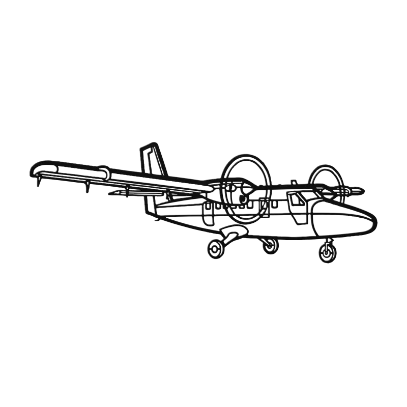 DHC-6 Side Die Cut Metal Wall Art - Sign - Pilot gifts - WWII warbird t-shirt