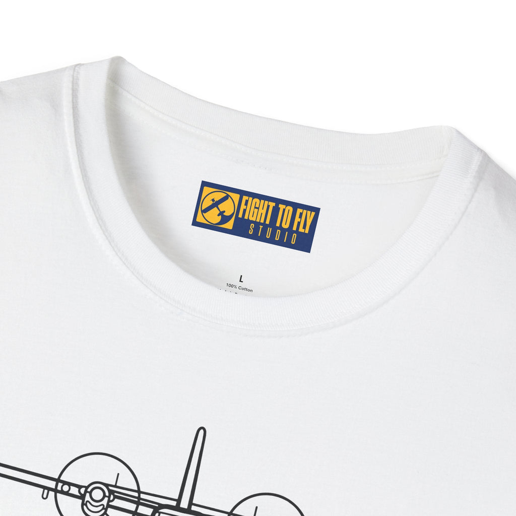 DHC-6 Twin Otter on Floats Front View T-Shirt – Floatplane Bush Aviation Tee - Pilot gifts - WWII warbird t-shirt
