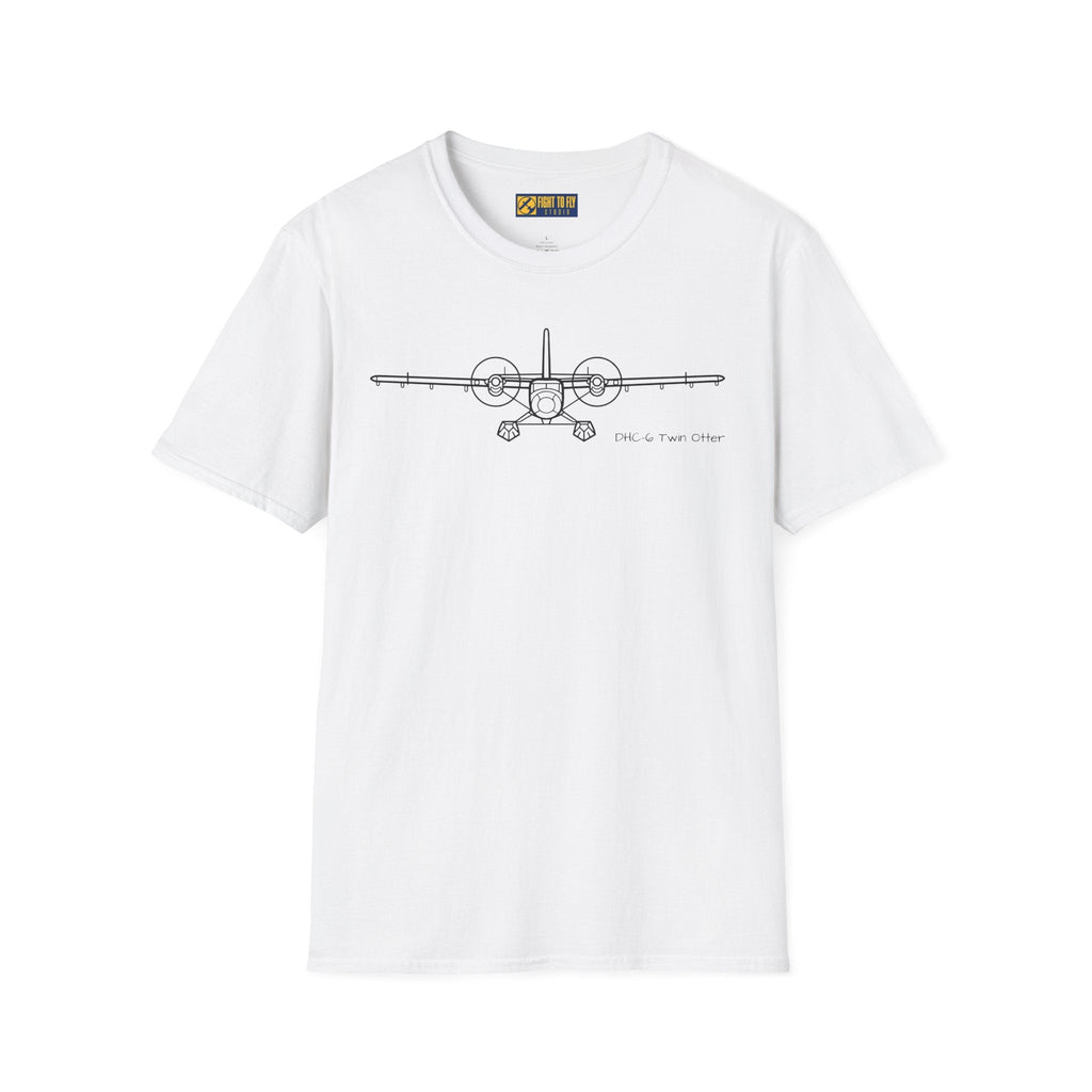 DHC-6 Twin Otter on Floats Front View T-Shirt – Floatplane Bush Aviation Tee - Pilot gifts - WWII warbird t-shirt