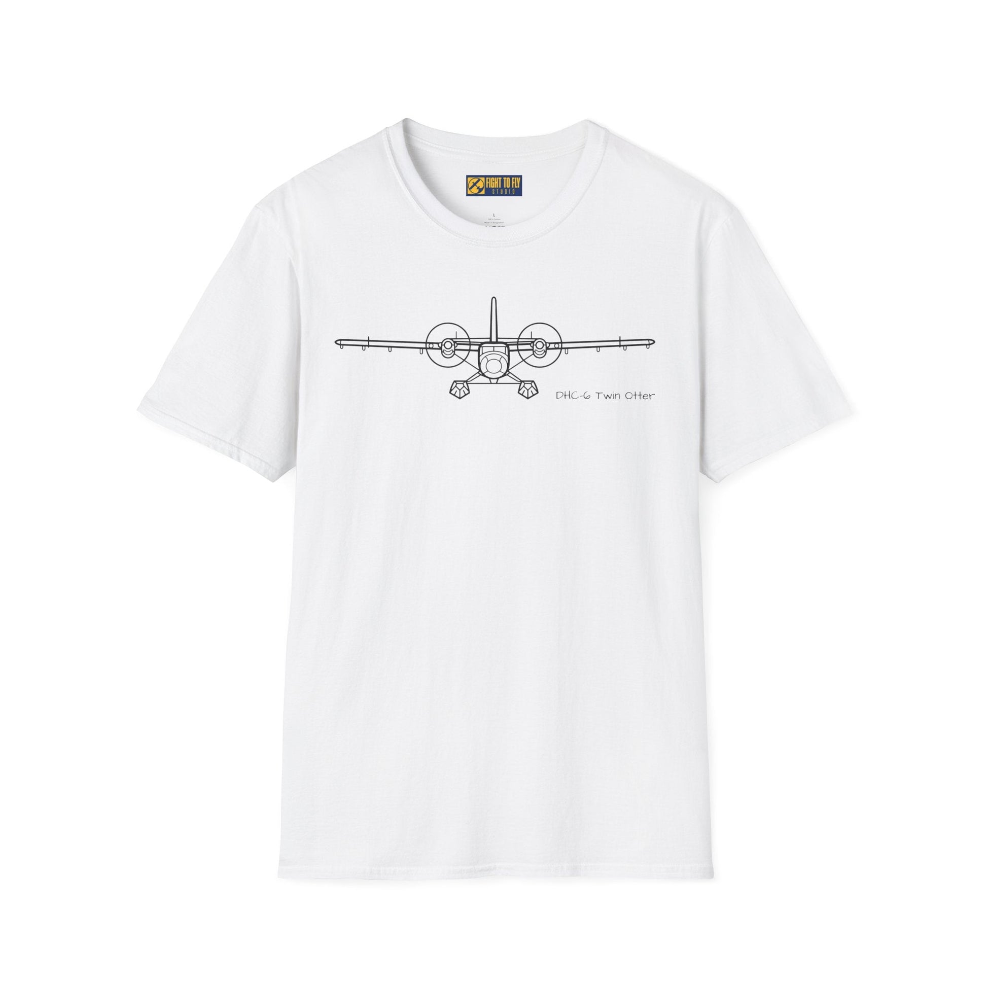 DHC-6 Twin Otter on Floats Front View T-Shirt – Floatplane Bush Aviation Tee - Pilot gifts - WWII warbird t-shirt