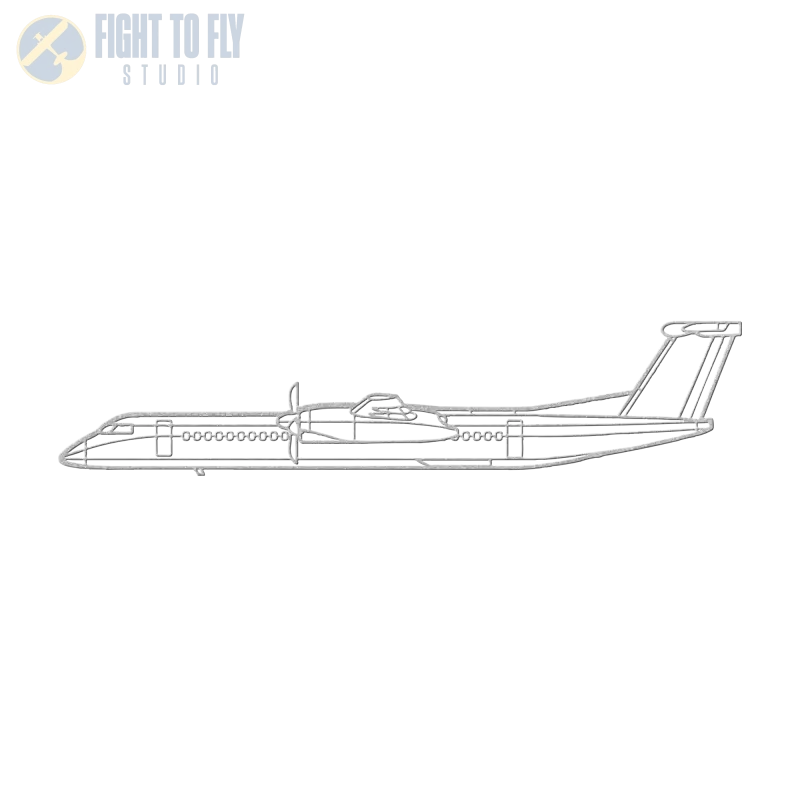 DHC-8-401 Die Cut Metal Wall Art - Sign - Pilot gifts - WWII warbird t-shirt