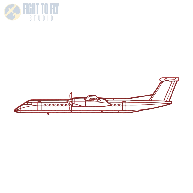 DHC-8-401 Die Cut Metal Wall Art - Sign - Pilot gifts - WWII warbird t-shirt