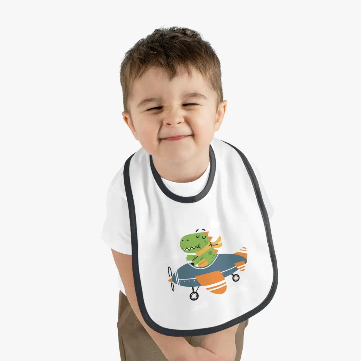 Dinosaur Airplane Baby Bib - Kids clothes - Pilot gifts - WWII warbird t-shirt