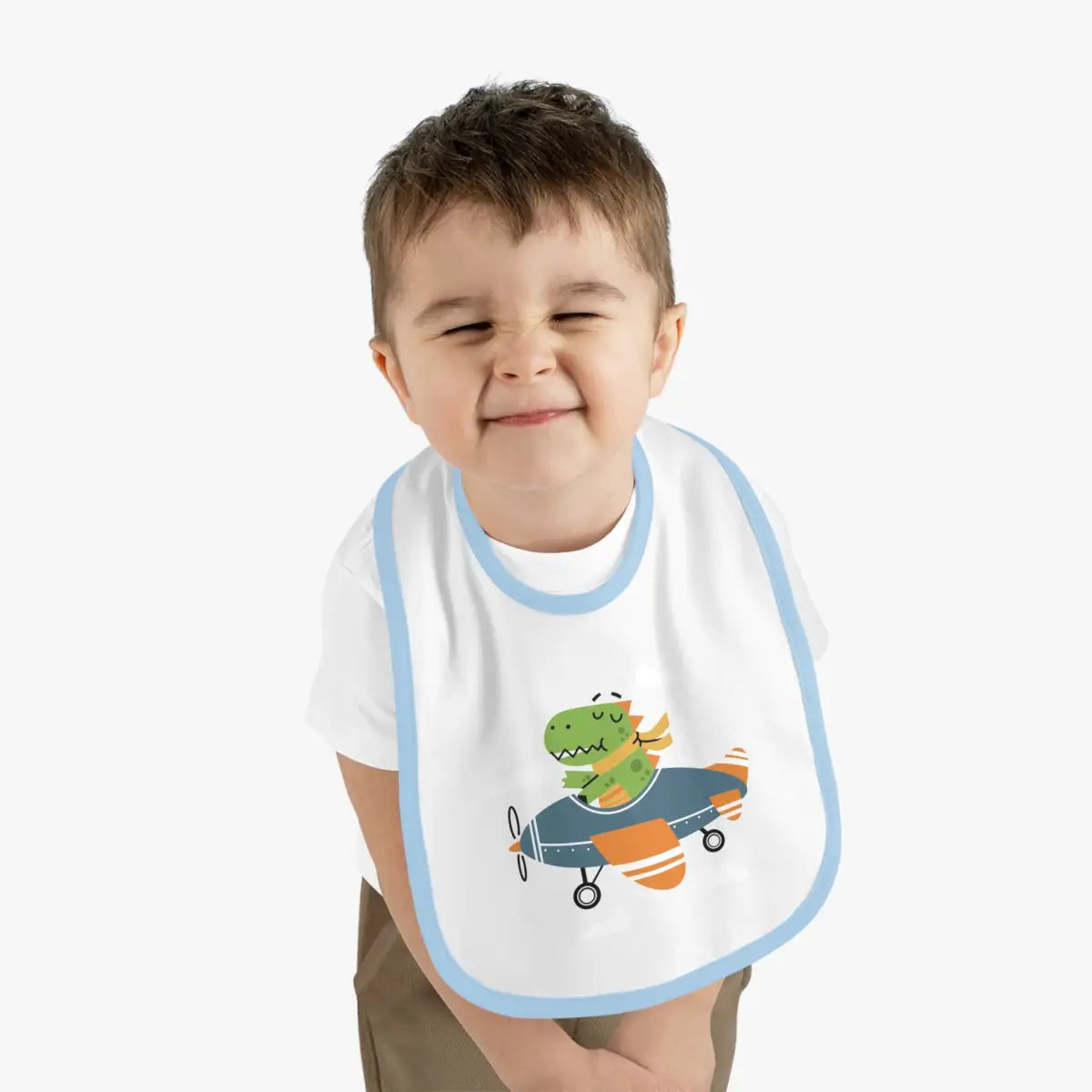 Dinosaur Airplane Baby Bib - Kids clothes - Pilot gifts - WWII warbird t-shirt