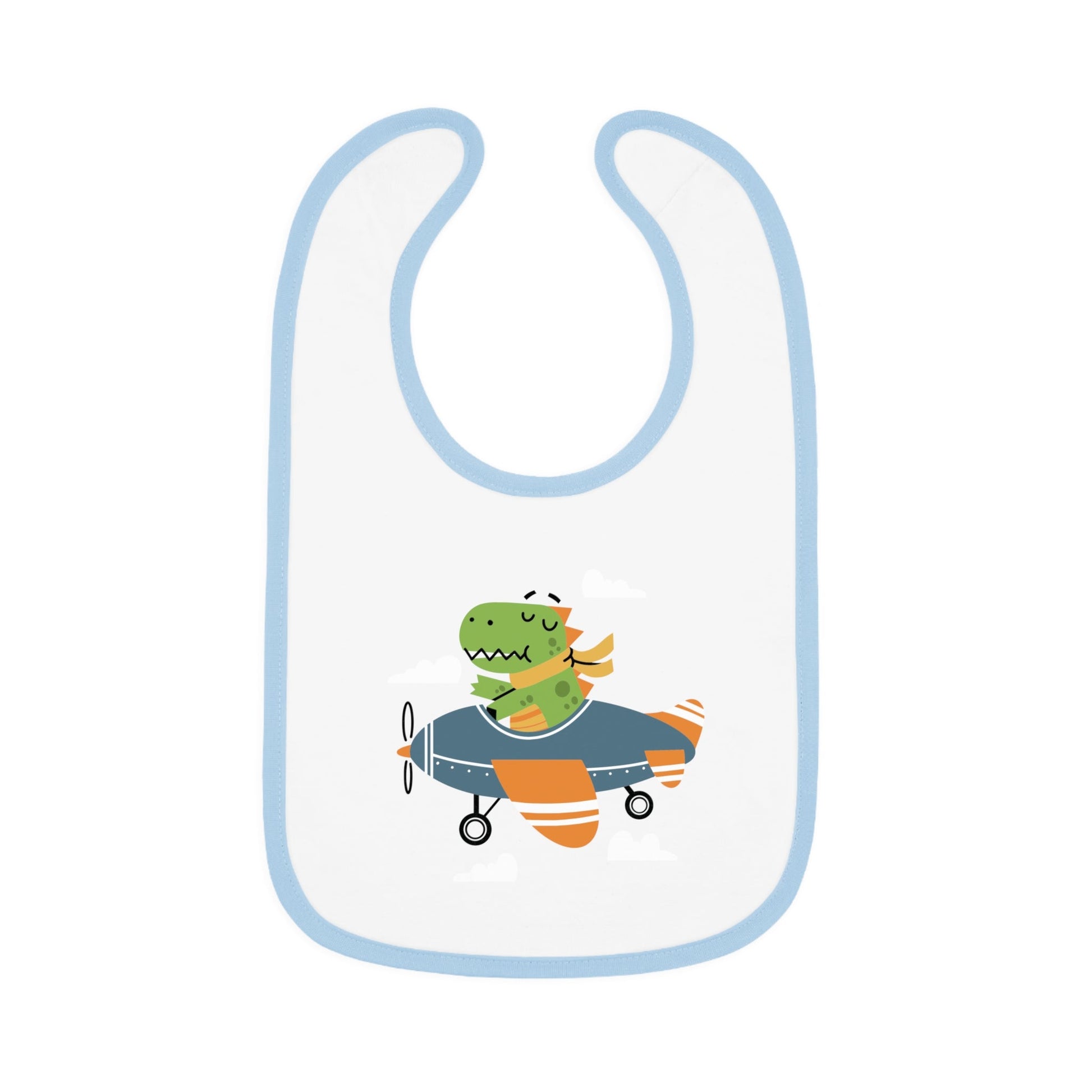 Dinosaur Airplane Baby Bib - White/Light Blue / One size - Kids clothes