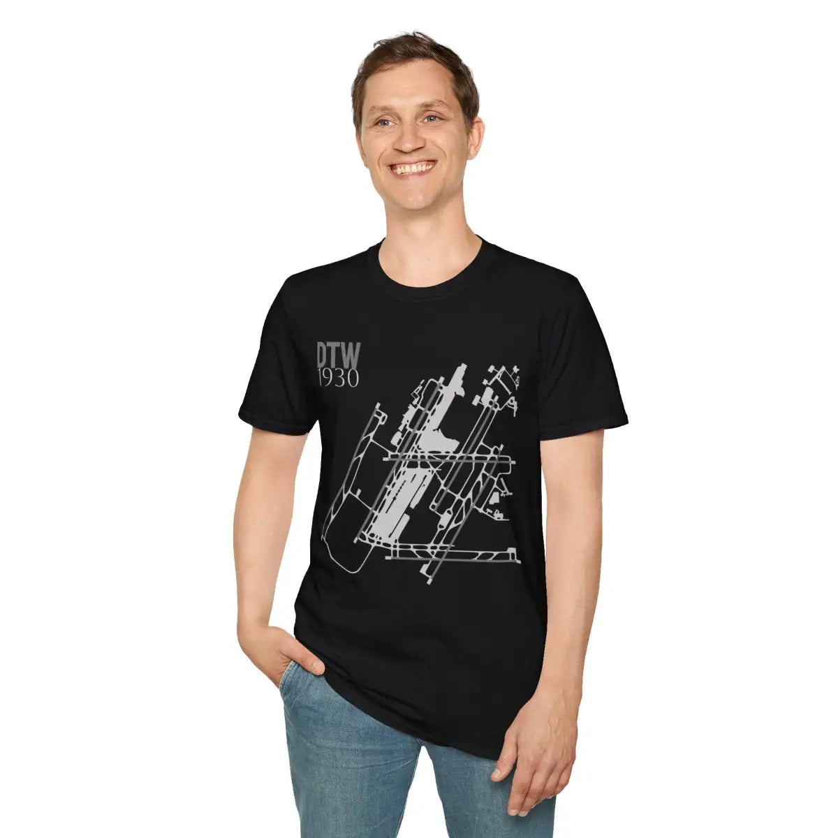 DTW Detroit Metropolitan Wayne County - 1930 - Tee - T-Shirt - Gifts for pilots - Aviation apparel