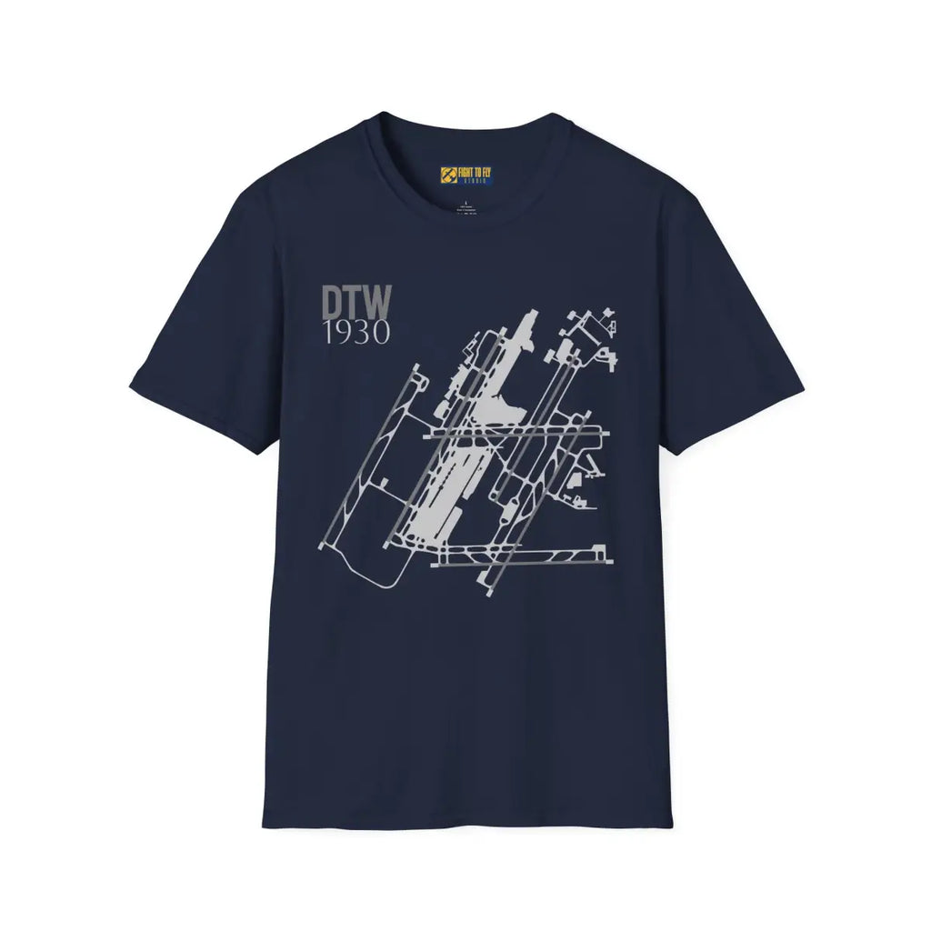 DTW Detroit Metropolitan Wayne County - 1930 - Tee - T-Shirt - Gifts for pilots - Aviation apparel