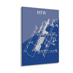DTW - Detroit Metropolitan Wayne County Acrylic Print - Home Decor - Pilot gifts - WWII warbird t-shirt