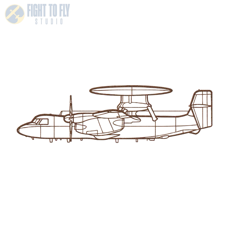 E-2D Die Cut Metal Wall Art - Sign - Pilot gifts - WWII warbird t-shirt
