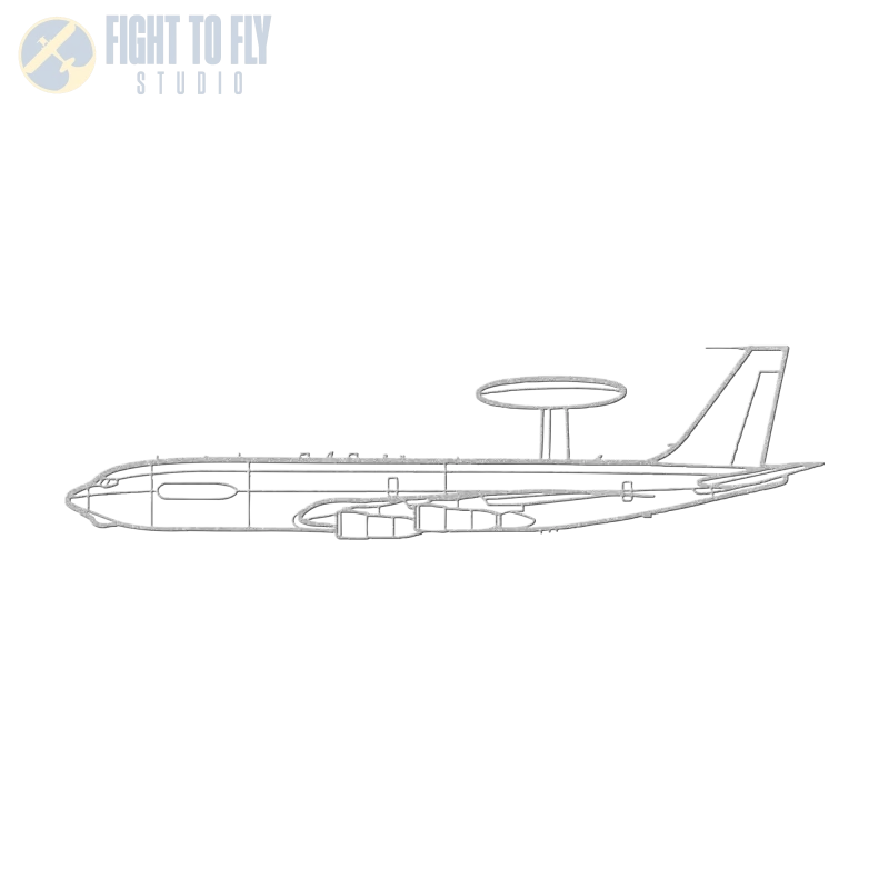 E-3C Die Cut Metal Wall Art - Sign - Pilot gifts - WWII warbird t-shirt