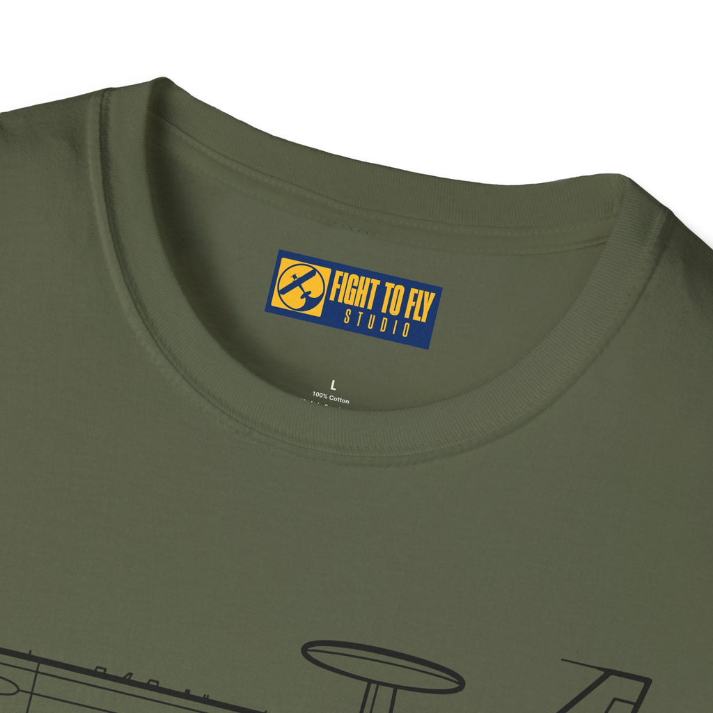 E-3C T-Shirt – AWACS Airborne Warning Aircraft Aviation Tee - Pilot gifts - WWII warbird t-shirt