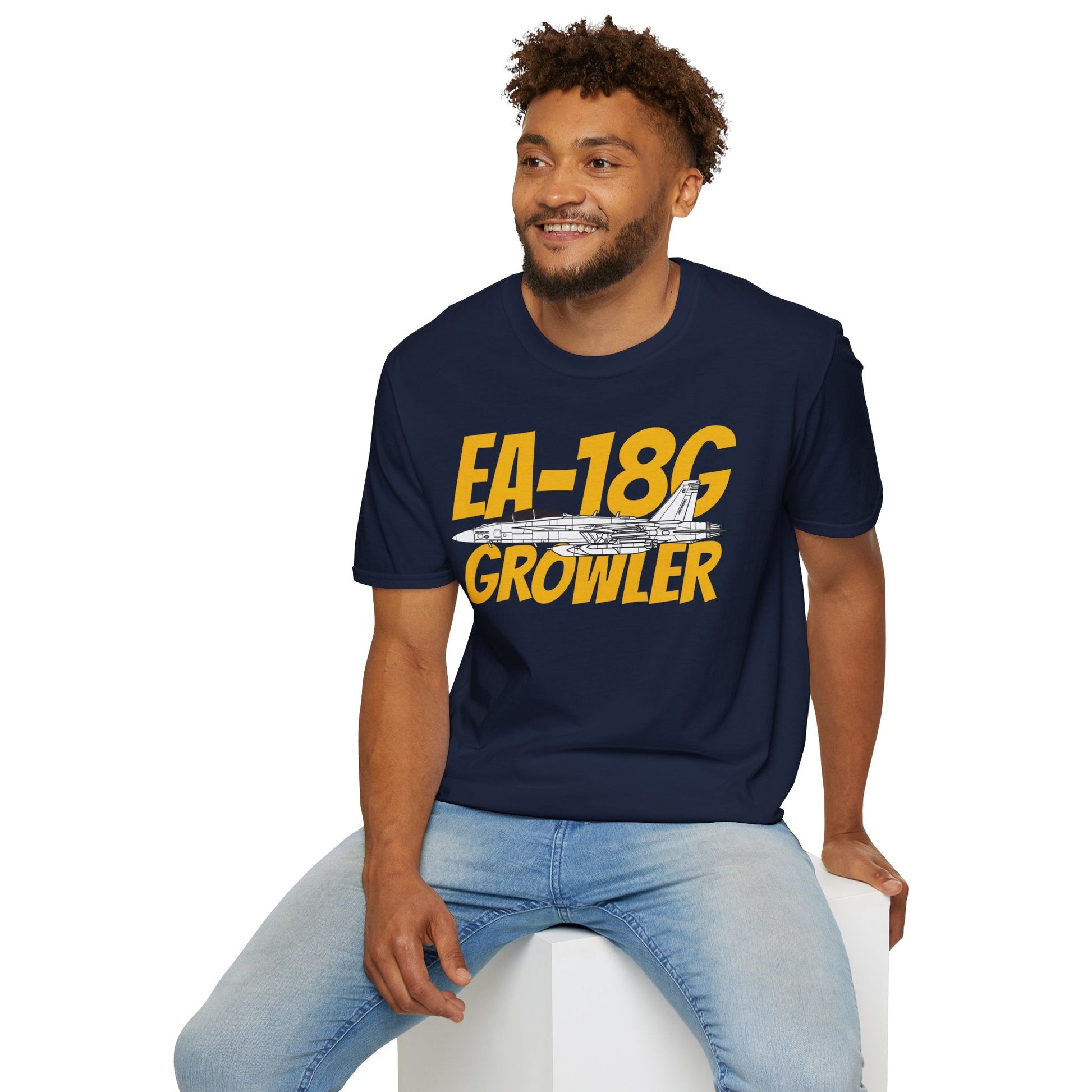 EA-18G Growler Side Profile T-Shirt – Electronic Attack Navy Jet Tee - Gifts for pilots - Aviation apparel