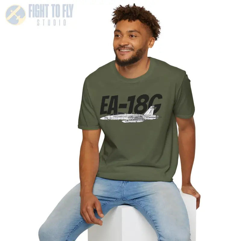 EA-18G Side Profile T-Shirt – Electronic Attack Navy Jet Tee - Pilot gifts - WWII warbird t-shirt
