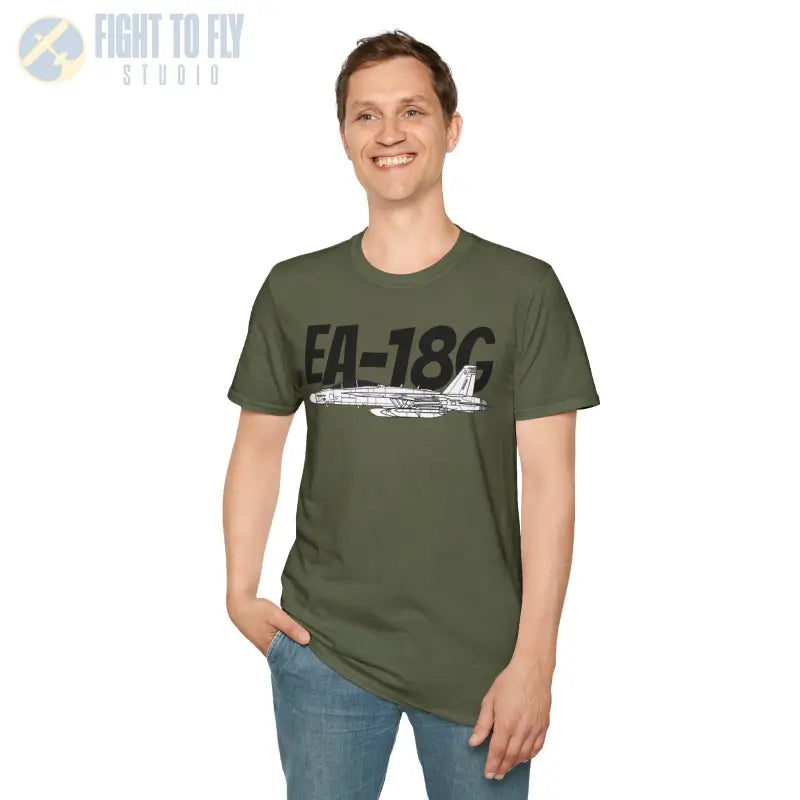EA-18G Side Profile T-Shirt – Electronic Attack Navy Jet Tee - Pilot gifts - WWII warbird t-shirt