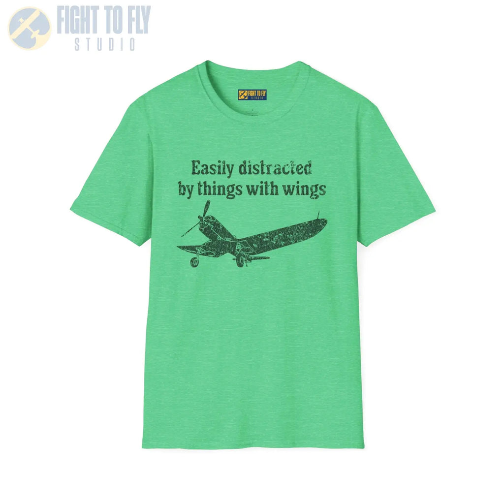 Easily Distracted by Things with Wings Tee - T-Shirt - Pilot gifts - WWII warbird t-shirt