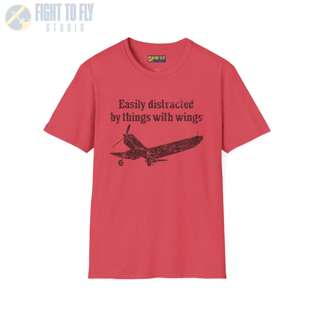 Easily Distracted by Things with Wings Tee - T-Shirt - Pilot gifts - WWII warbird t-shirt